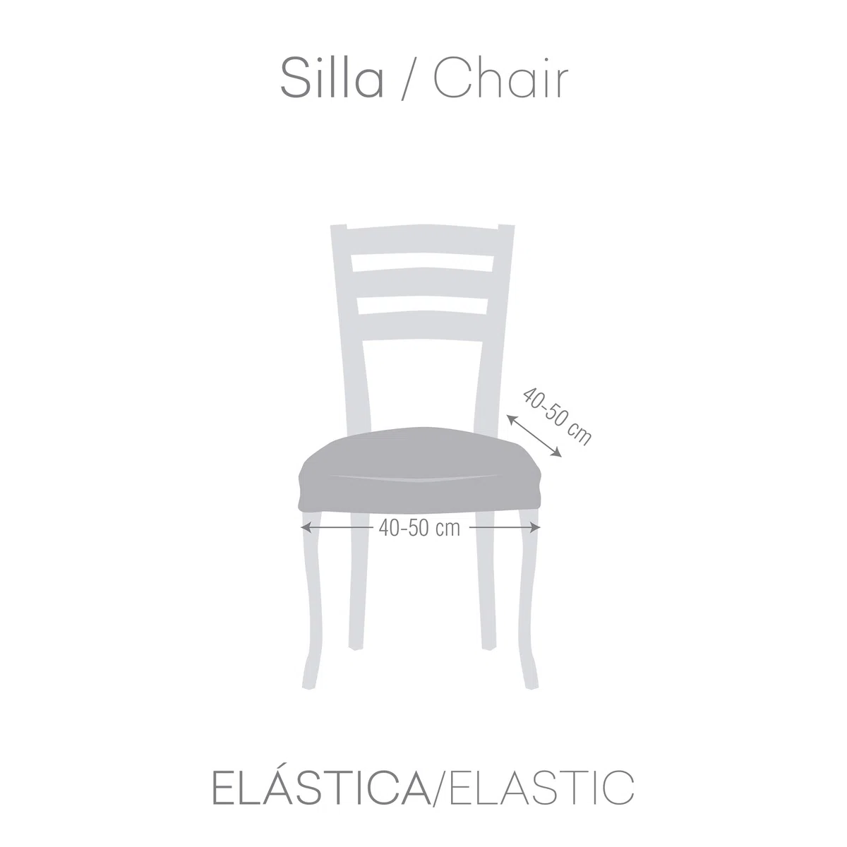 Eysa Ulises Funda de Silla sin Respaldo elástica, Pack de 2, Color Crudo