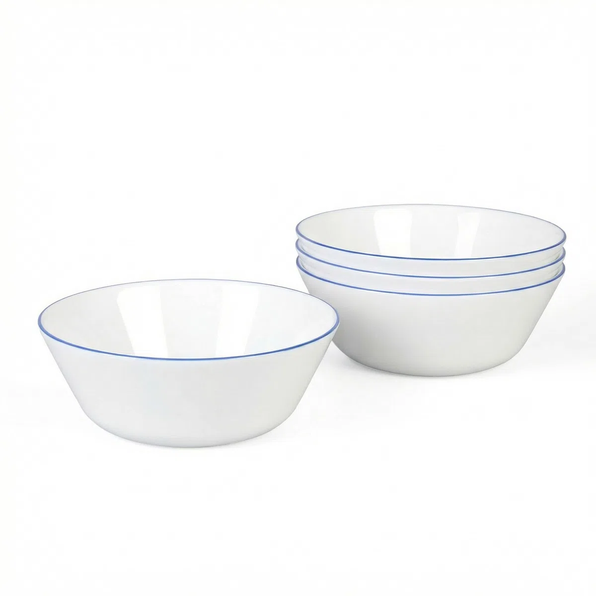 LaGlint Blanco Cuencos de Vidrio Opalino para Cereales 473ml, Pequeño Cuenco de Sopa Juego de 6 para Pasta, Ensalada Pequeña, Guisos, Arroz, Aptos para lavavajillas y microondas