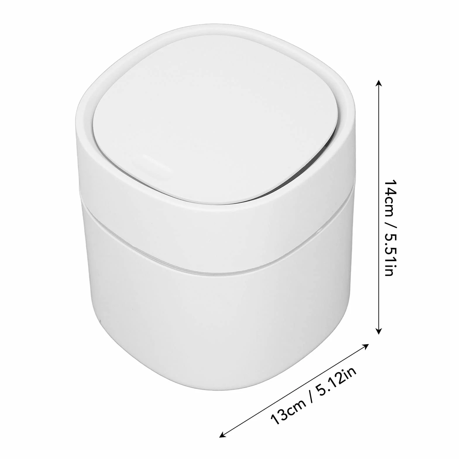 Tyenaza Mini Bote de Basura de Escritorio, Bote de Limpieza de Almacenamiento de desechos con Tapa para Mesa de Centro, tocador, encimera de Escritorio(Blanco)
