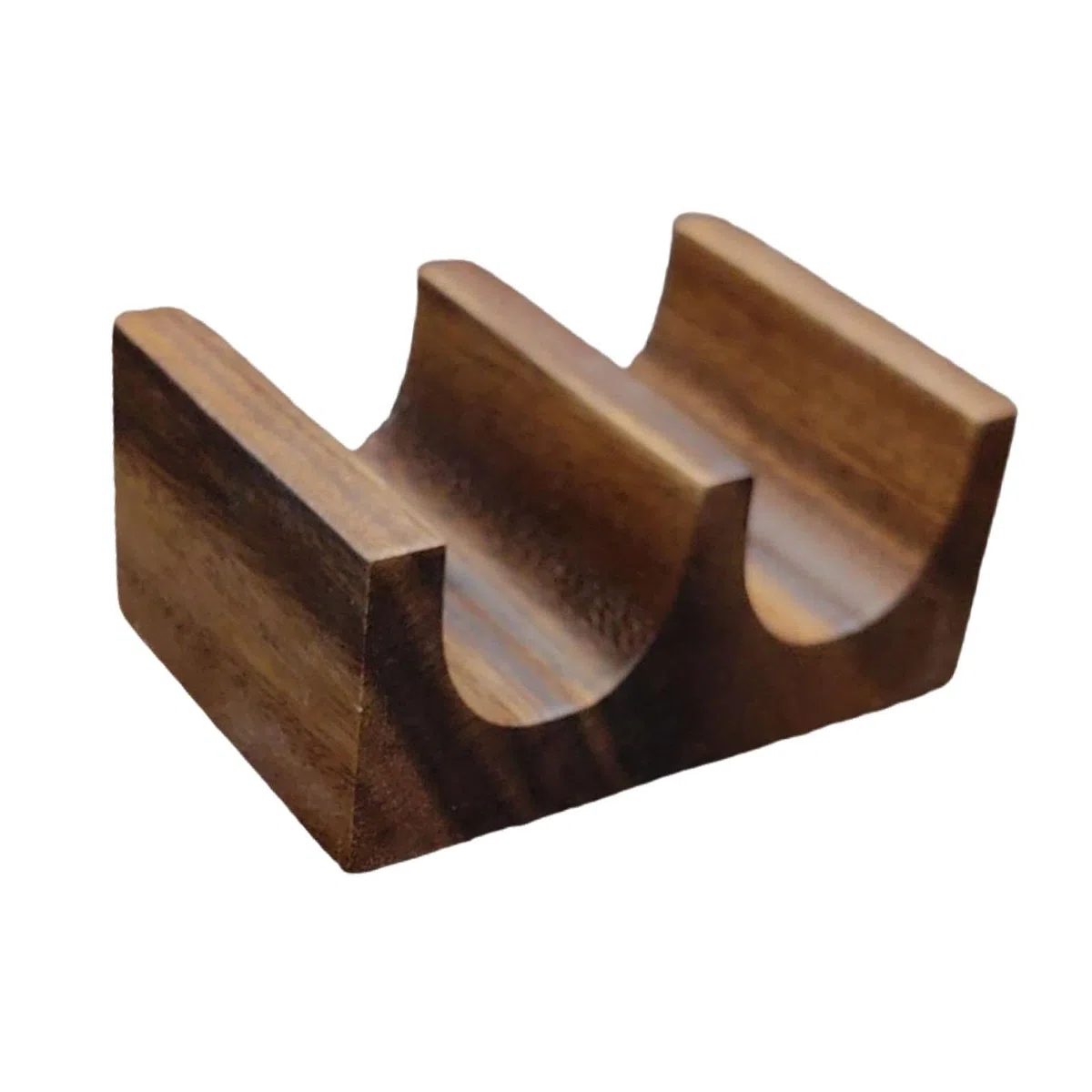 Soporte de madera para tacos, multiuso, para fiestas, 10 x 7 x 5 cm, doble