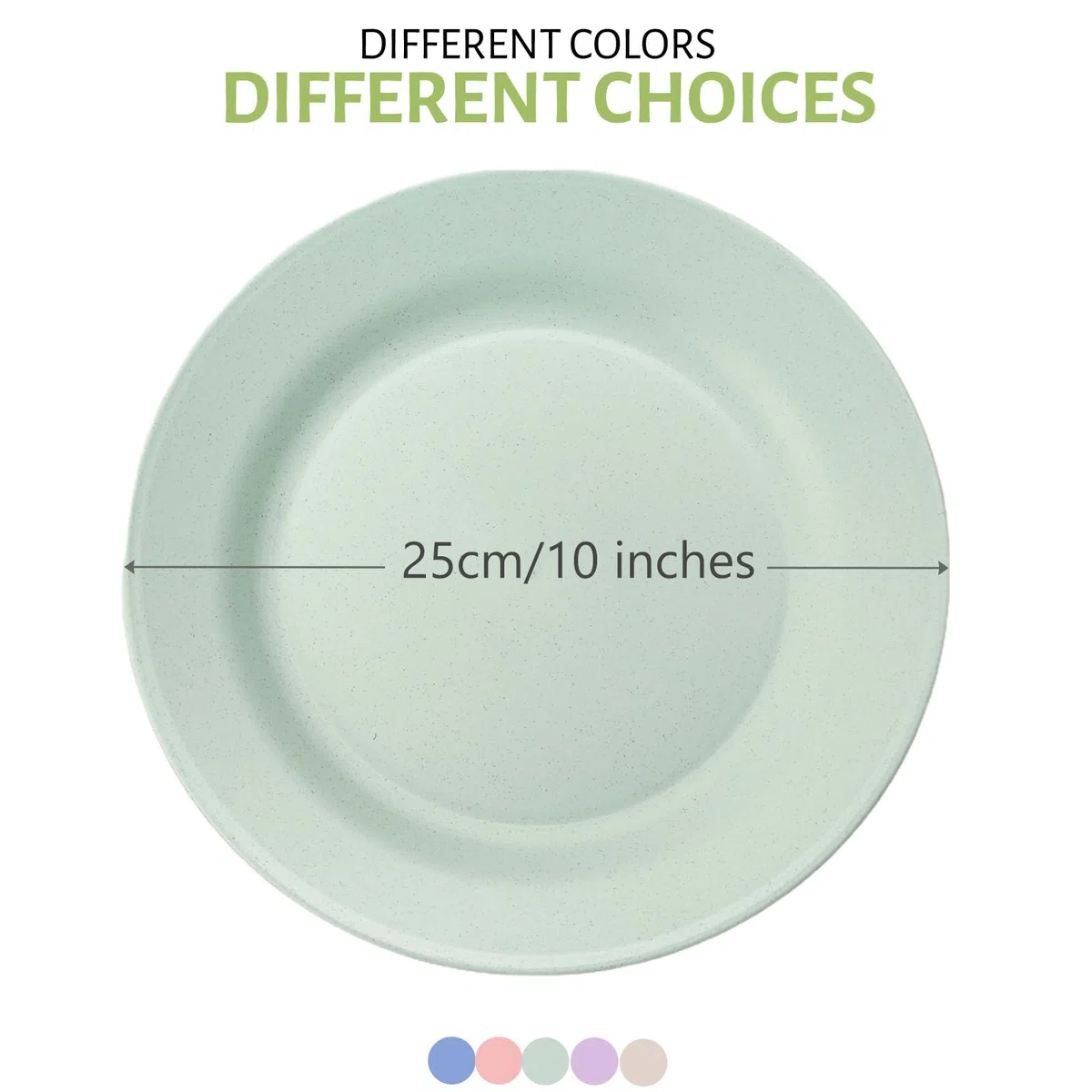 Platos Plastico Duro Reutilizables,5 Colores,platos grandes, platos llanos,Vajilla Redonda,Apto para lavavajillas y microondas, ligeros e irrompibles, no tóxicos, sin BPA (25 cm planos)