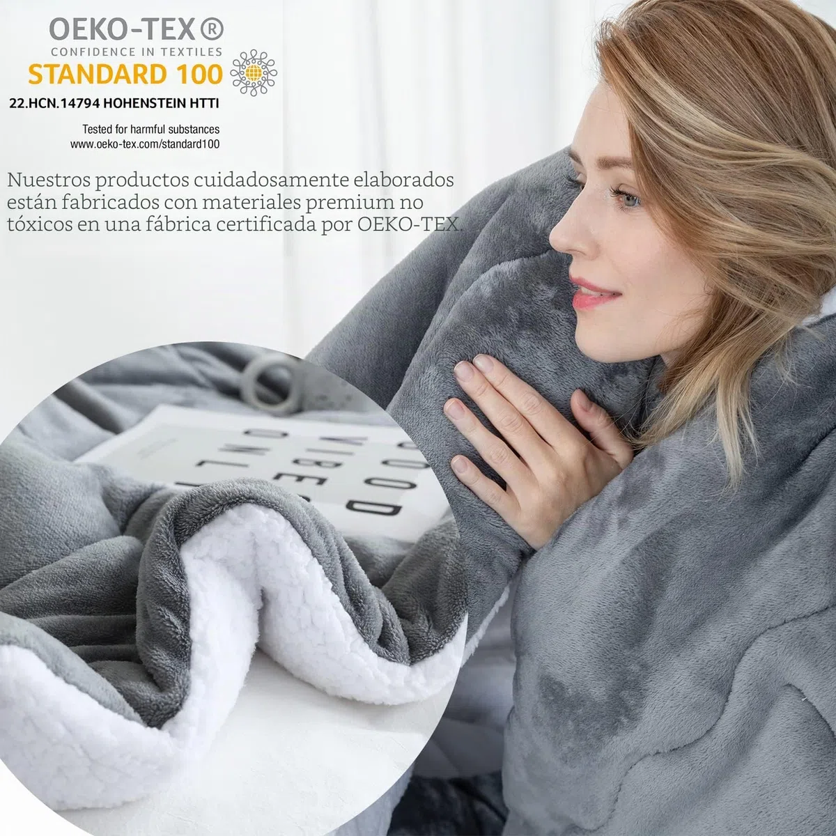 CHOSHOME Manta Grande Invierno, Sherpa Franela Reversible Suave, Manta Caliente de Lana de Cordero Transpirable para sofá, Cama, Sillón (Gris,150X200CM)