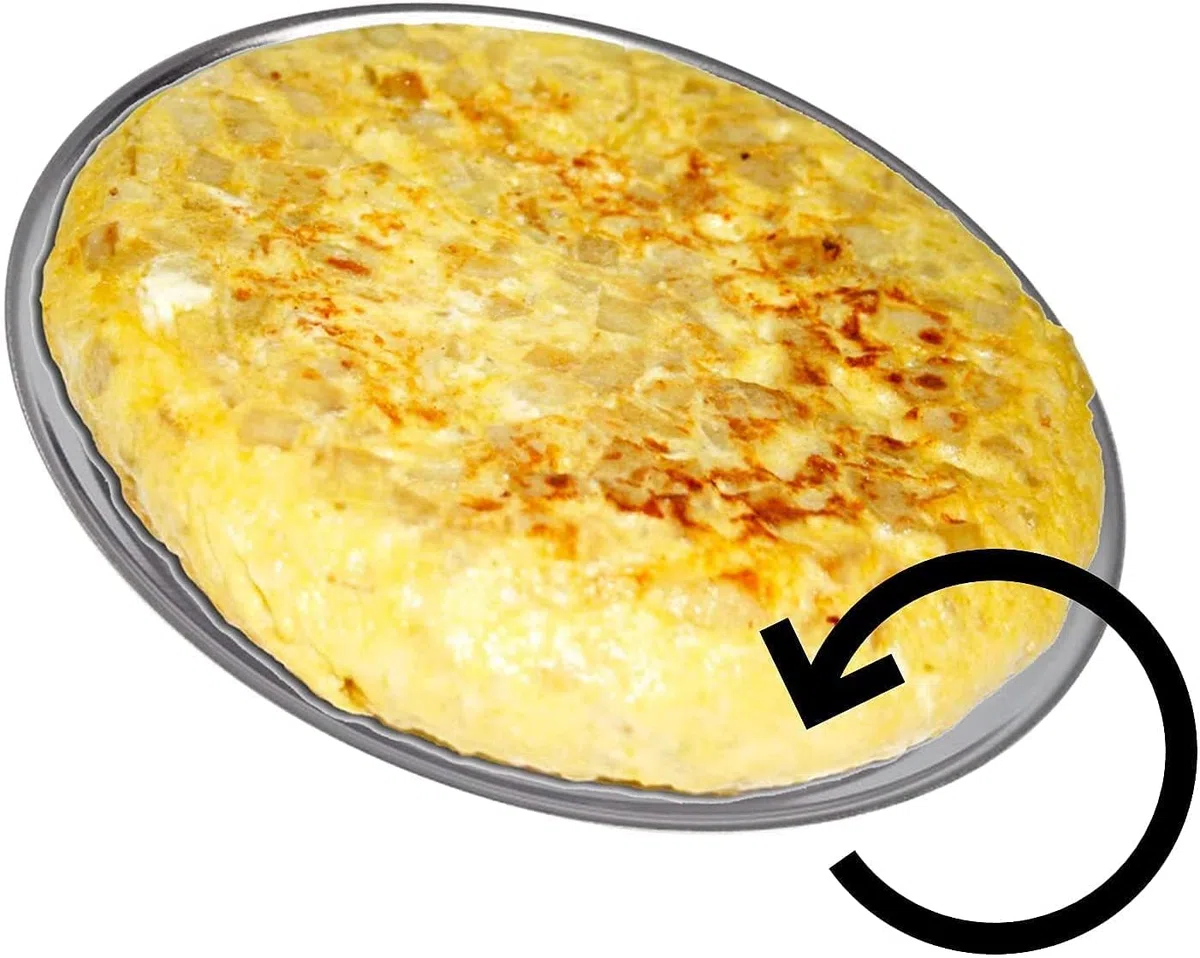 Tapa volteatortillas de acero inoxidable, tapa para sartén o para tortillas, ideal para dar la vuelta a tortillas, tapadera cocina de acero inoxidable, tapa para ollas o para tapar platos (30 CM)