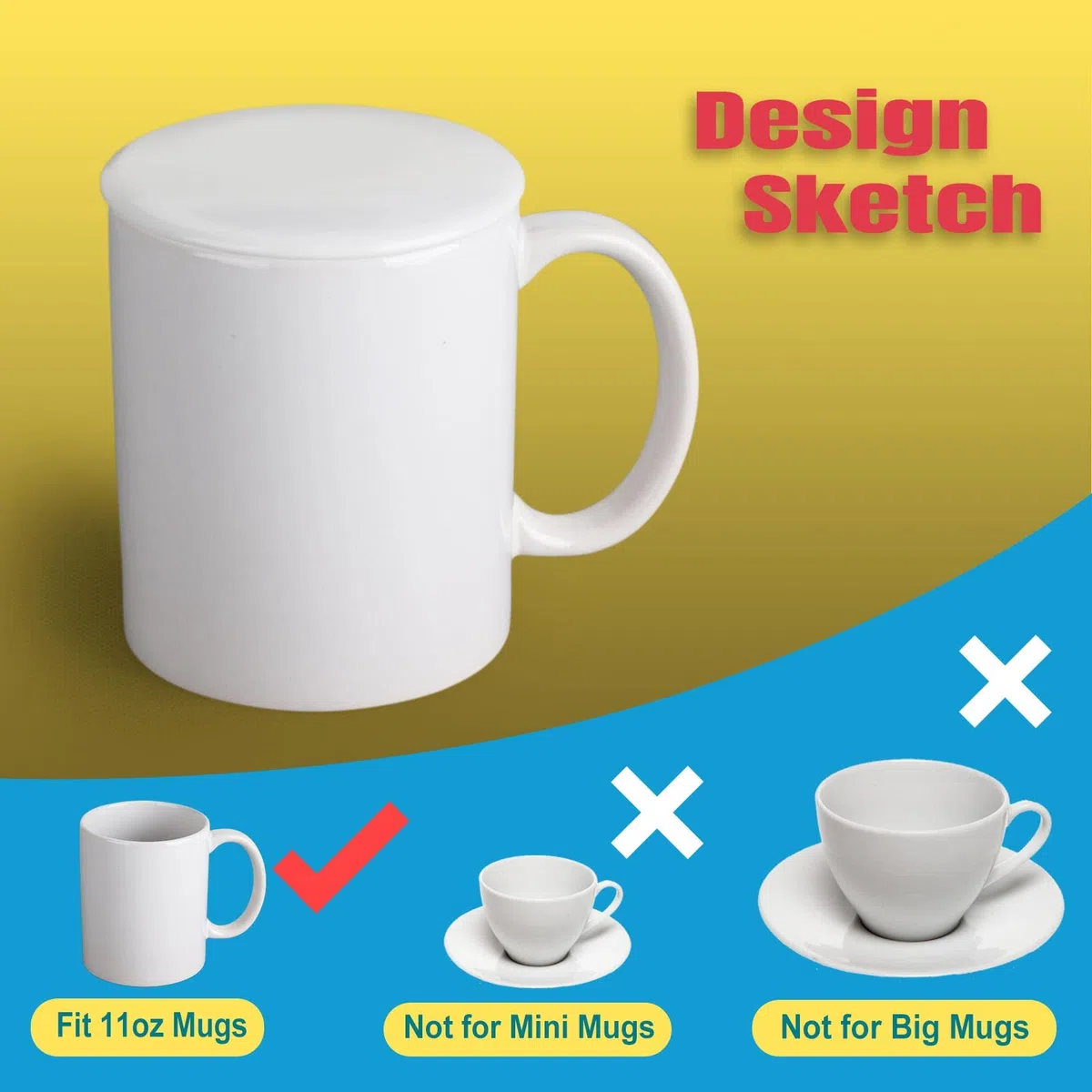 Tapas de cerámica blanca para taza de café, 2 piezas, tapa de cerámica blanca para taza de 11 onzas, cubierta de taza para mantener caliente y a prueba de polvo para líquidos calientes y fríos