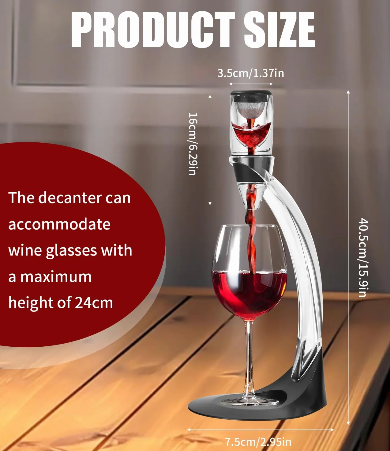 Set de Lujo Decantador de Vino Aireador con Tapón al Vacío y Sacacorchos Elegante