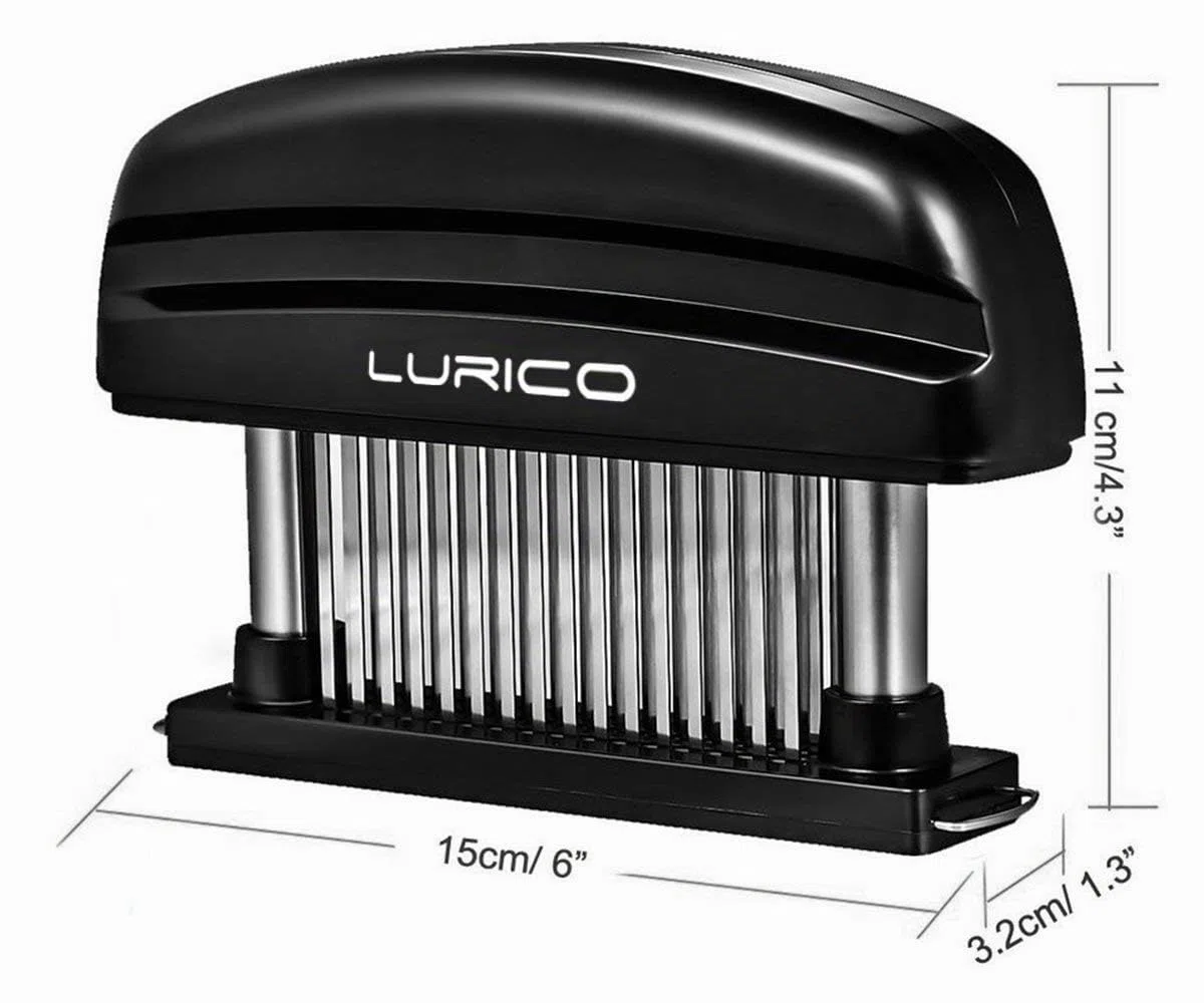 LURICO Ablandador de Carn, Ablandador de Cuchilla de Aguja Ultra Afilada de Acero Inoxidable 48 para Ablandar Carne de Res, Cerdo, Pollo, Apto para Lavavajillas