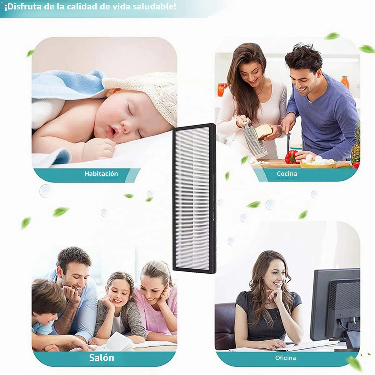 1 filtros de repuesto NEA-F1 True HEPA + 4 filtros de carbón activado NEA-C1, para NEA120 y WiFi inteligente CAF-W36USW