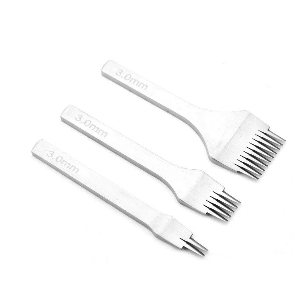 Hilitand - Herramienta de perforación con punzón de costura y cuero para artesanía de cuero marroquinería 2/5/10, herramienta de perforación con garras, 2,7 mm, 3,0 mm, 3,38 mm, 3,85 mm (3,0 mm)