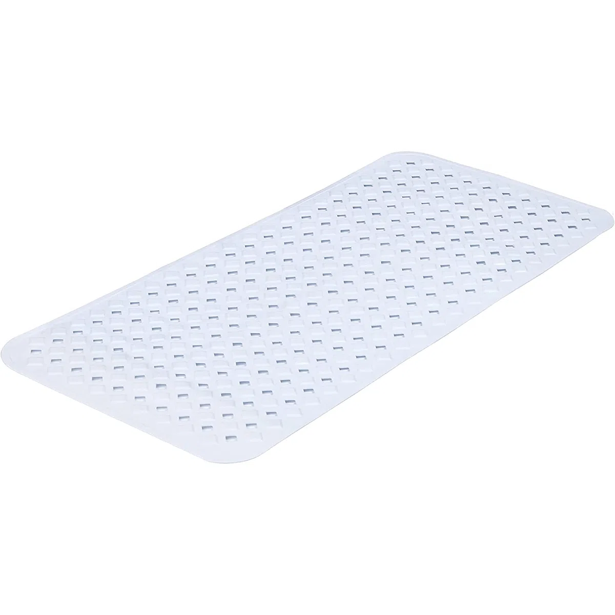 TranquilBeauty Alfombrilla de baño Antideslizante con ventosas, Corte de Diamante, antimoho, Lavable a máquina, Alfombrillas de bañera sin látex, Ideal para Ancianos y niños 80 x 40 cm Blanco