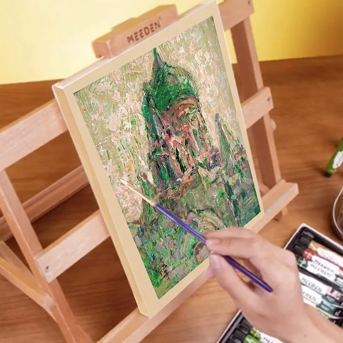MEEDEN Tablero de lienzo de madera sin acabar: 1-1/2 pulgadas de profundidad, 6 x 8 pulgadas, paquete de 4, tablero de arte de madera en blanco para pintar