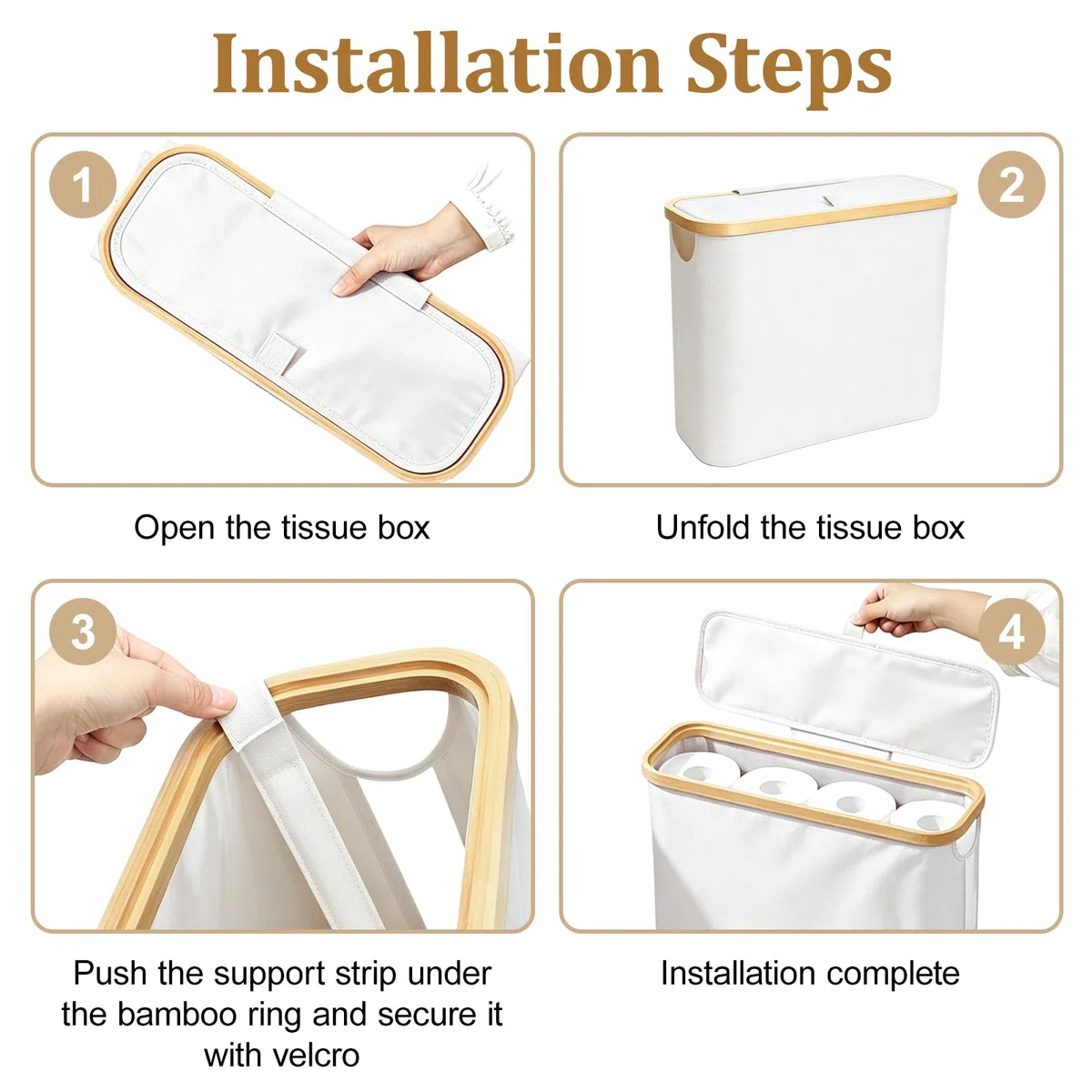 23L Cesta de Almacenamiento de Papel higiénico con Tapa para 12 Rollos Beige Organizador Papel Higienico Impermeable e Plegable Organizador Baño