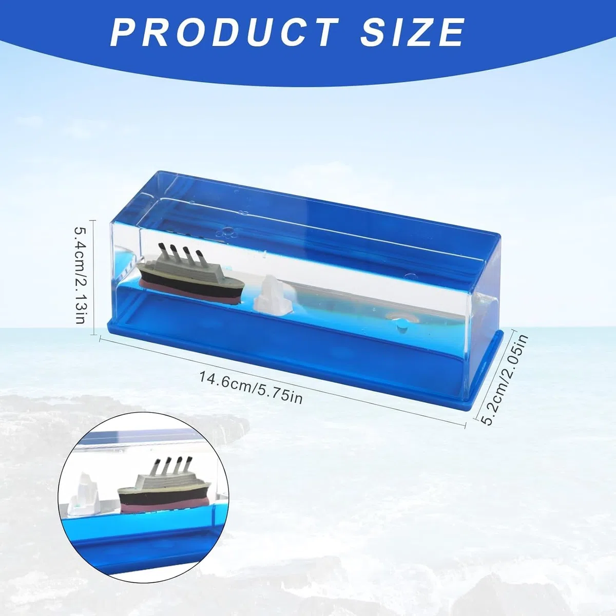 Modelo Fluido para Cruceros Barco de Deriva de Fluidos Ship | Fluid Drift Bottle Unsinkable Barco Pirate Ship Decoration Barco para Casa-Coche Vitrinas Decoración de Mesa (Titánico)