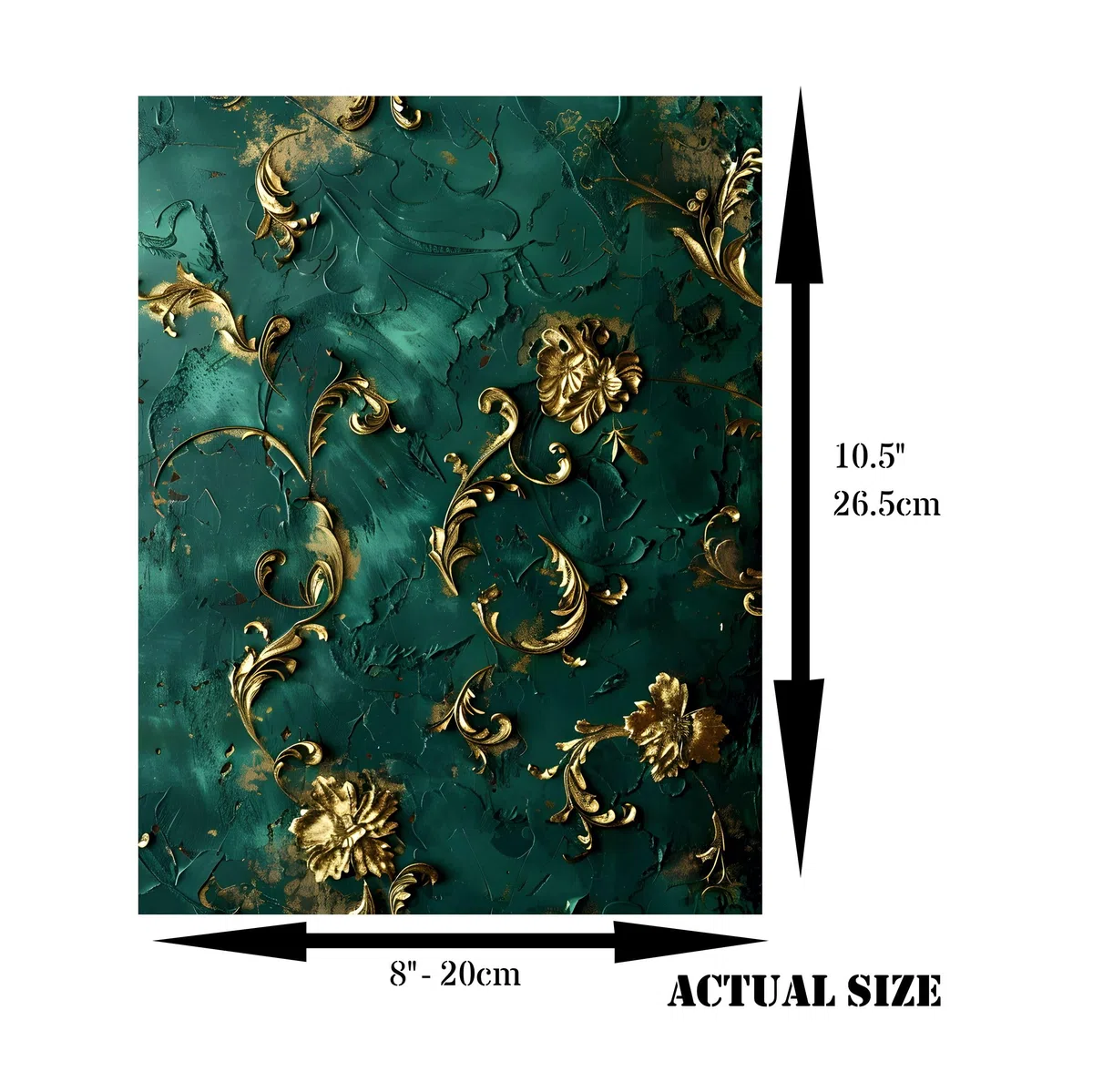 Papel de arroz Verde en Relieve, 20 x 26,6cm (6pc) - 6 Diseños para Scrapbooking Tarjetas Manualidades, Decoupage by CRAFT KREATIVELY