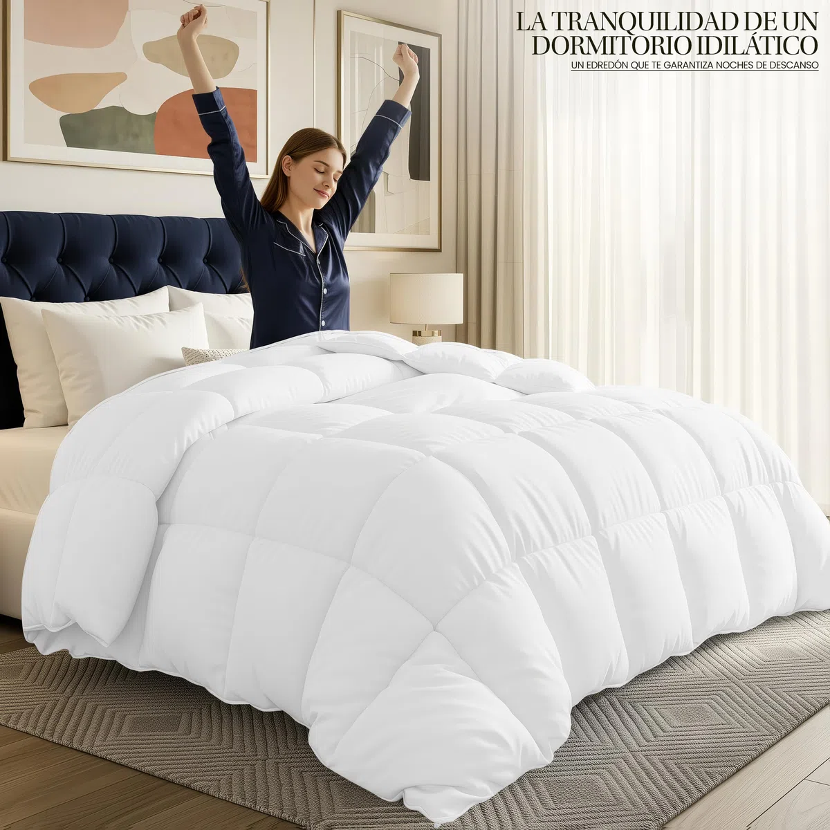 Utopia Bedding Edredón de Fibra 135 x 200 cm, Fibra Hueca siliconada, 940 gramo - (Blanco, Cama 80-135 x 200 cm)