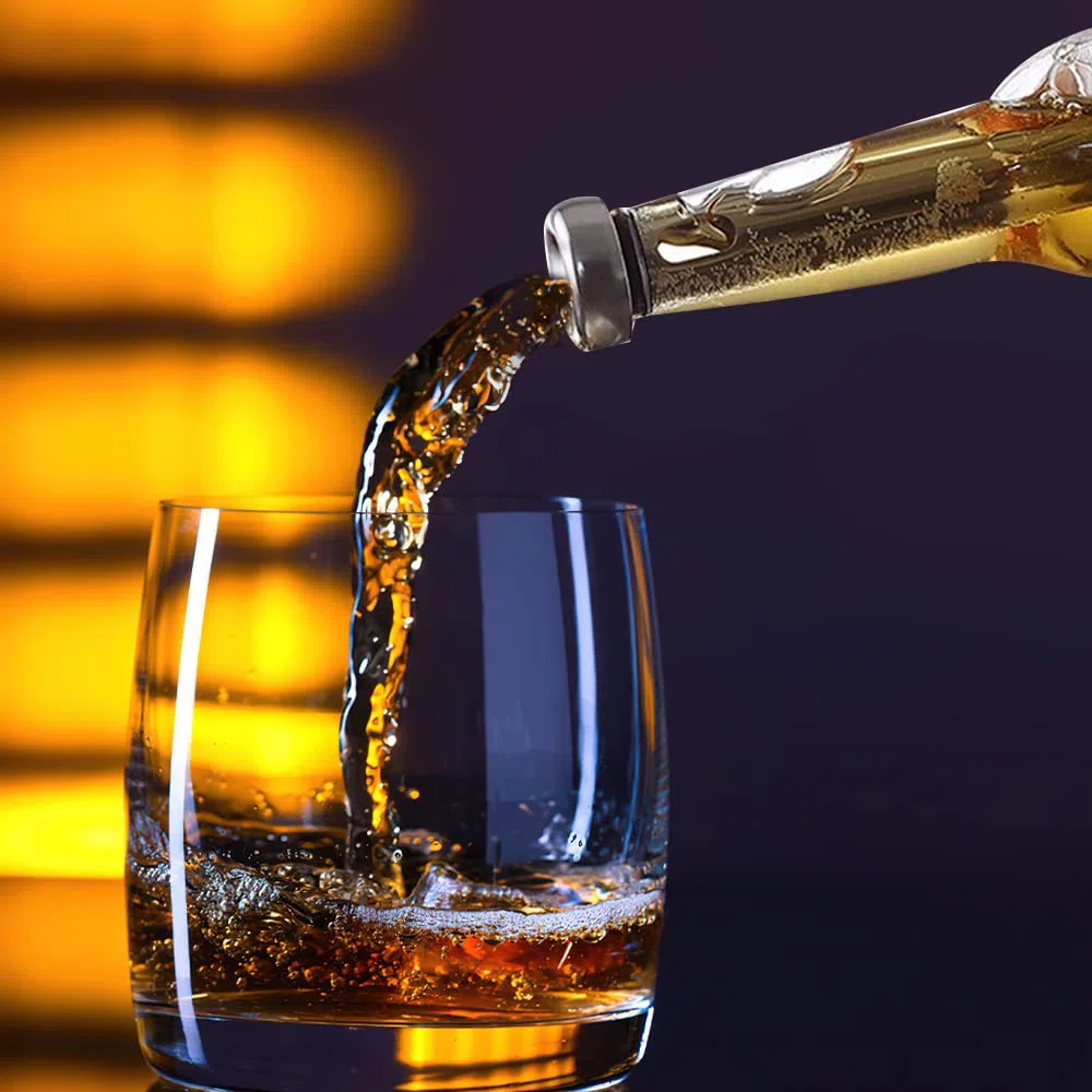 Enfriador Cerveza, dellyy Enfriador de Botellas de Acero Inoxidable, Accesorios de Vino, Regalar para Hombre y Mujer, Regalo para Padre (2)