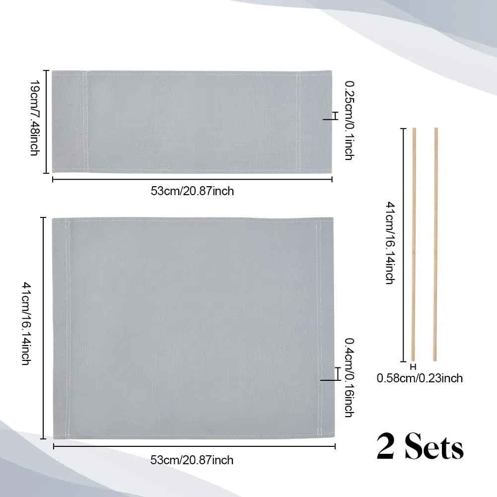 nbeads 2 juegos de fundas plegables para silla de director, fundas de repuesto con varillas de madera para sillas giratorias de maquillaje, gris, 53 x 41 cm/53 x 19 cm