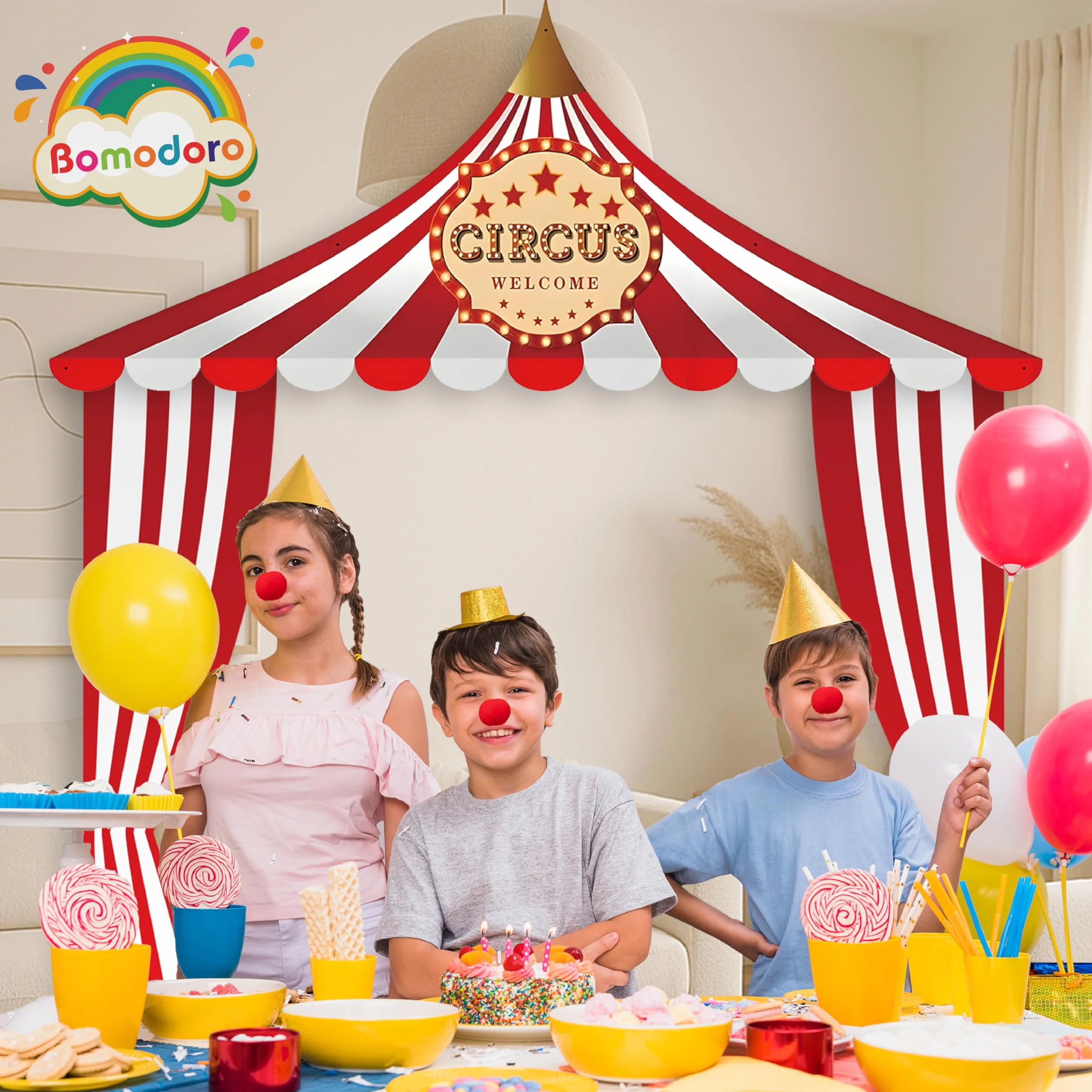 Home Decoration Decoracion cumpleaños Circo Fiesta para Pared Interior. Adorno Pared para photocall 2m Largo