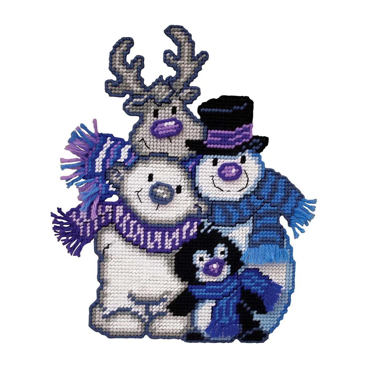 Design Works Crafts Winter Pals Kit de decoración de pared de lona de plástico