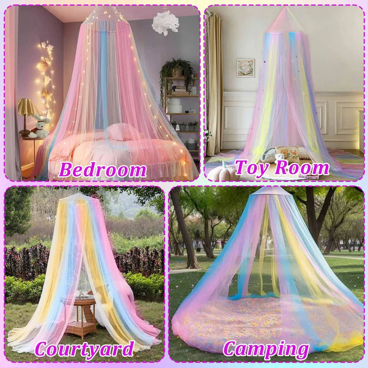 Mosquitera Cama,Mosquitera para Cama,Dosel Cama Niña 60x250x1250cm,Mosquito Net para en Casa Interior al Aire Libre
