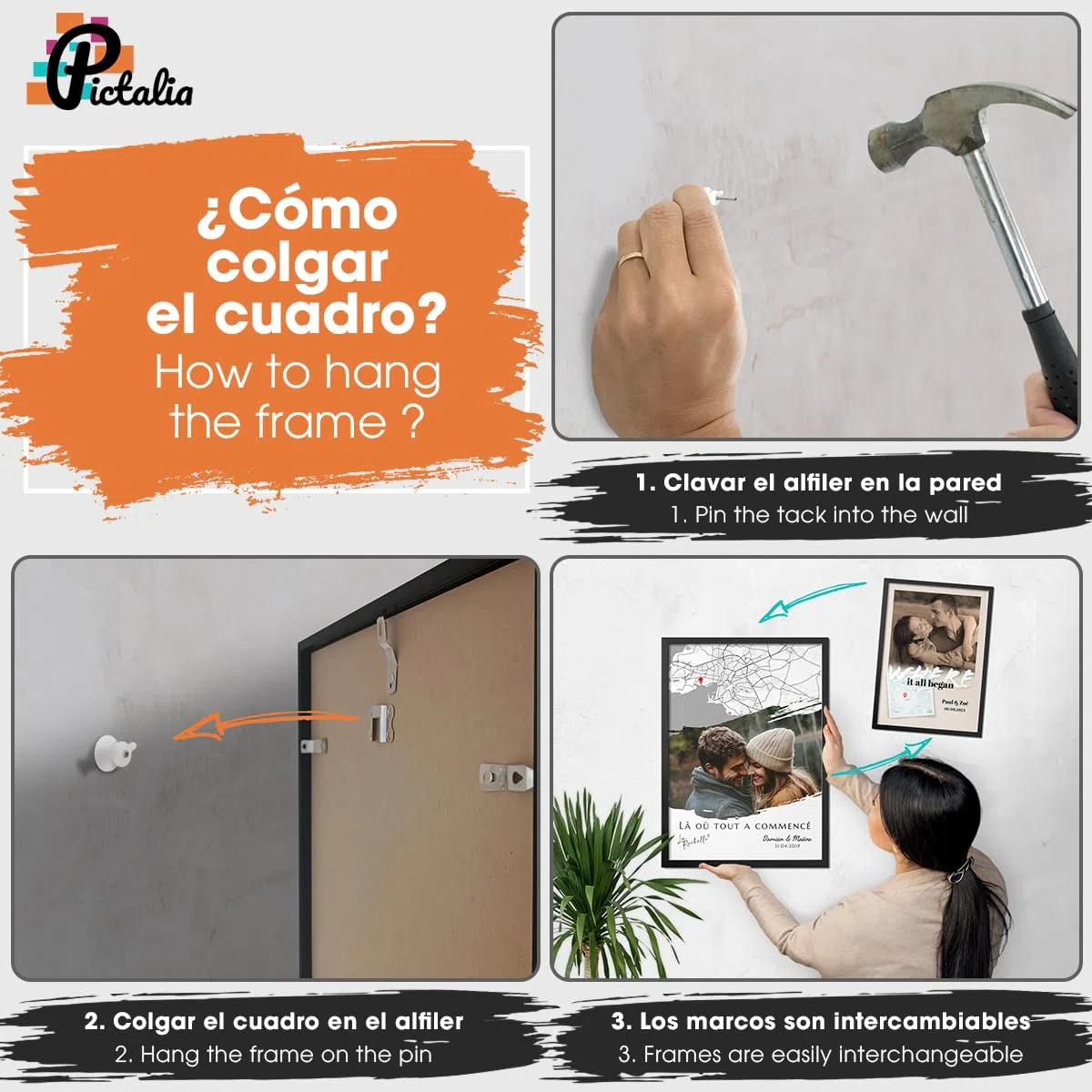 Póster personalizado pareja Corazón Donde todo comenzó, Lugar de encuentro, fecha de encuentro, foto y texto personalizable, regalo Hombre Mujer, San Valentín, Enamorados, Regalo pareja