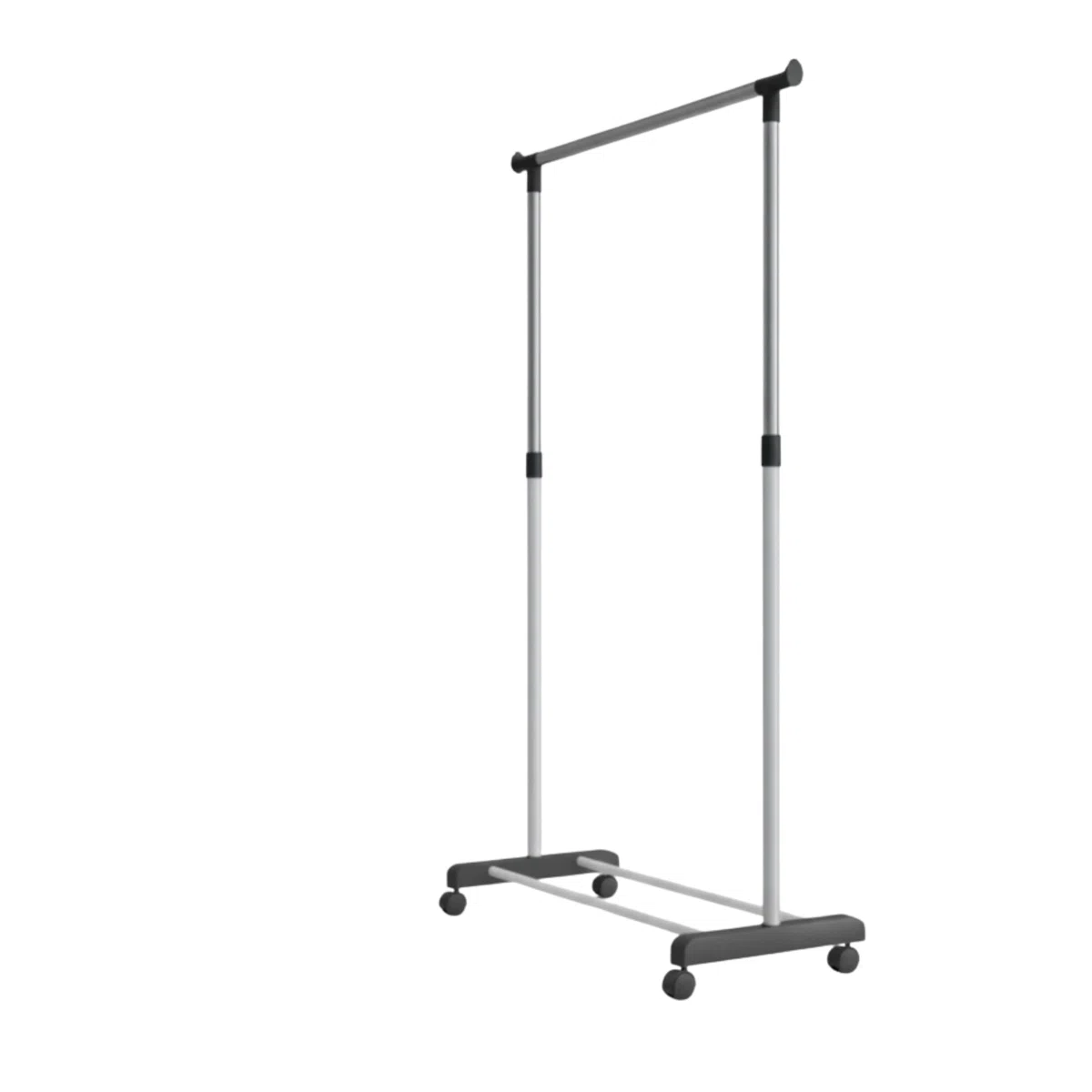 Perchero (Burro) de Barra con Ruedas | Metal Cromado Resistente y Duradero | Altura y Longitud Ajustables | Movilidad Suave | Ideal para Organizar, Exhibir y Almacenar Ropa | 70cm-145cm-40cm