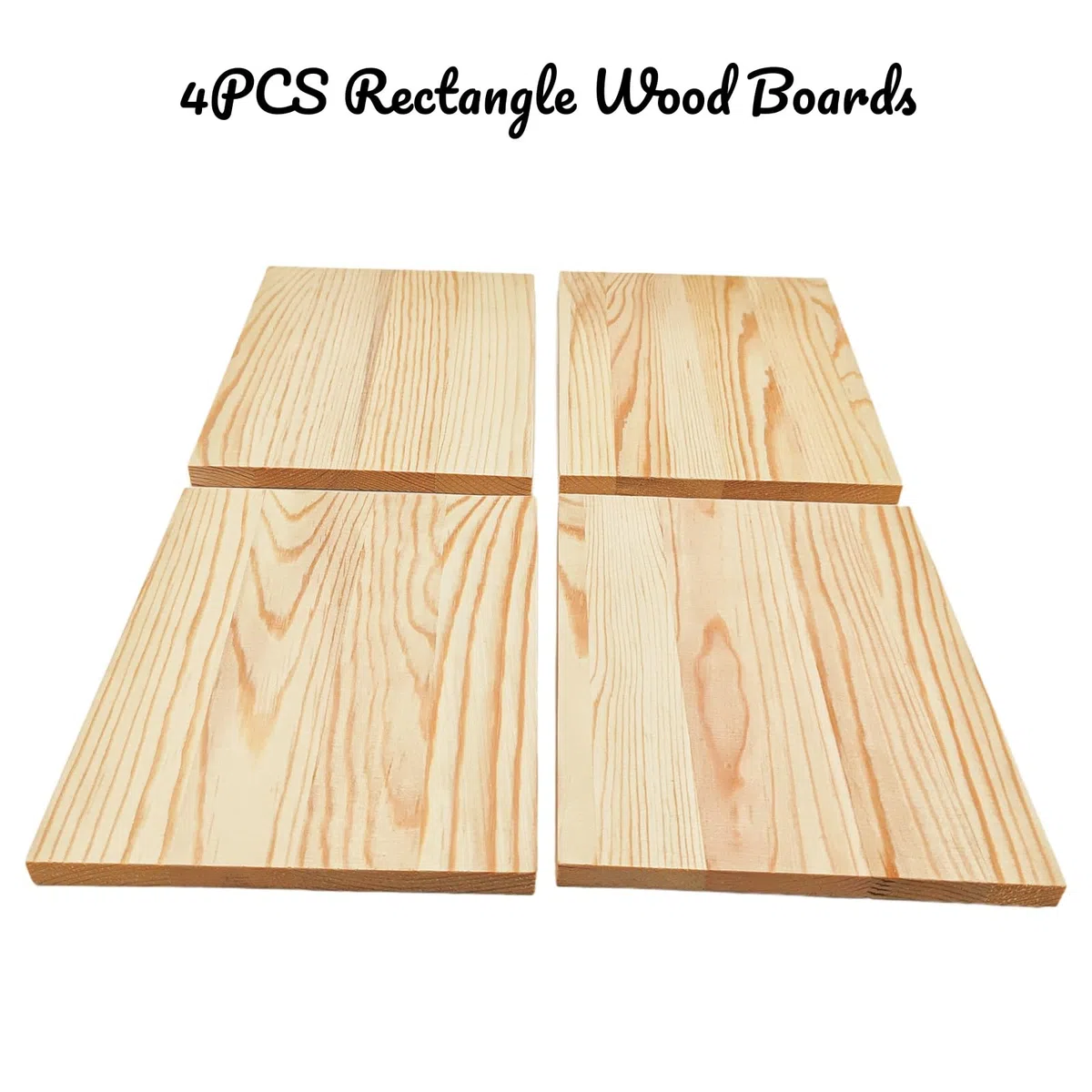 4 tablas rectangulares de madera sin pintar para manualidades, 20 x 15 x 1 cm, en blanco, para tallar, pintar y quemar