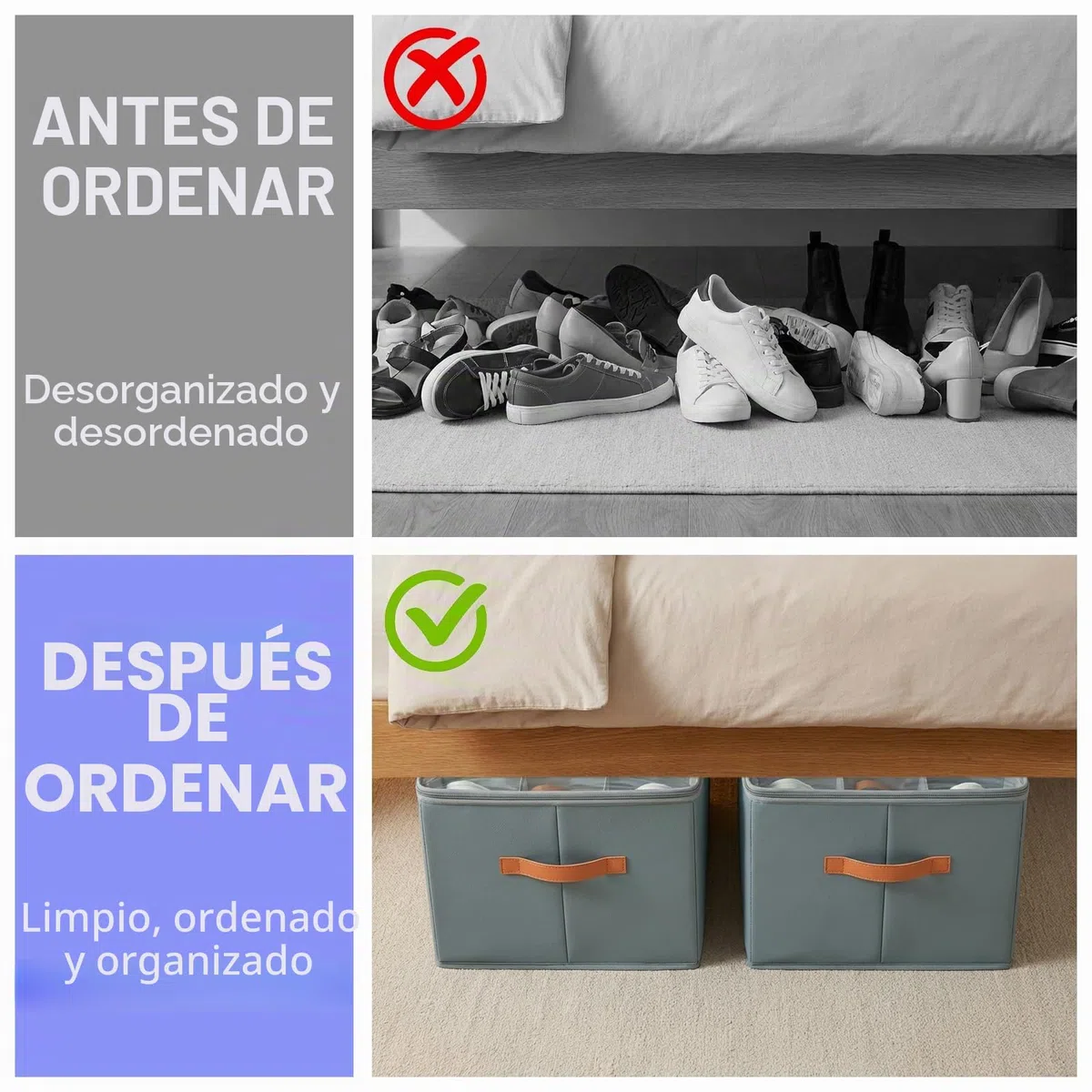2 Piezas Organizador de Zapatos, Cajas Plegables Apta para 12-24 Pares, Asas, Ahorra Espacio Cajas para Zapatos, con Tapa Transparente, para Armario Entrada Dormitorio