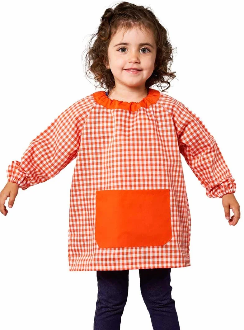 PONCHO - Babi poncho sin botones guardería. Bata escolar cómoda de vestir perfecta para comedores y colegios. bebé-niños color: VERDE talla: 1