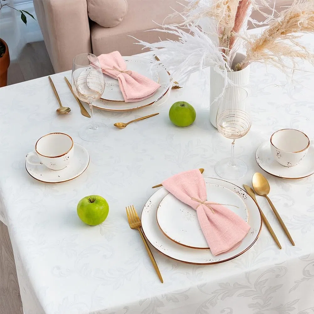 Servilletas de tela rosa, juego de 12 servilletas de tela de algodón, 43 x 43 cm, servilletas de tela de algodón, servilletas reutilizables para bodas, cumpleaños, cenas