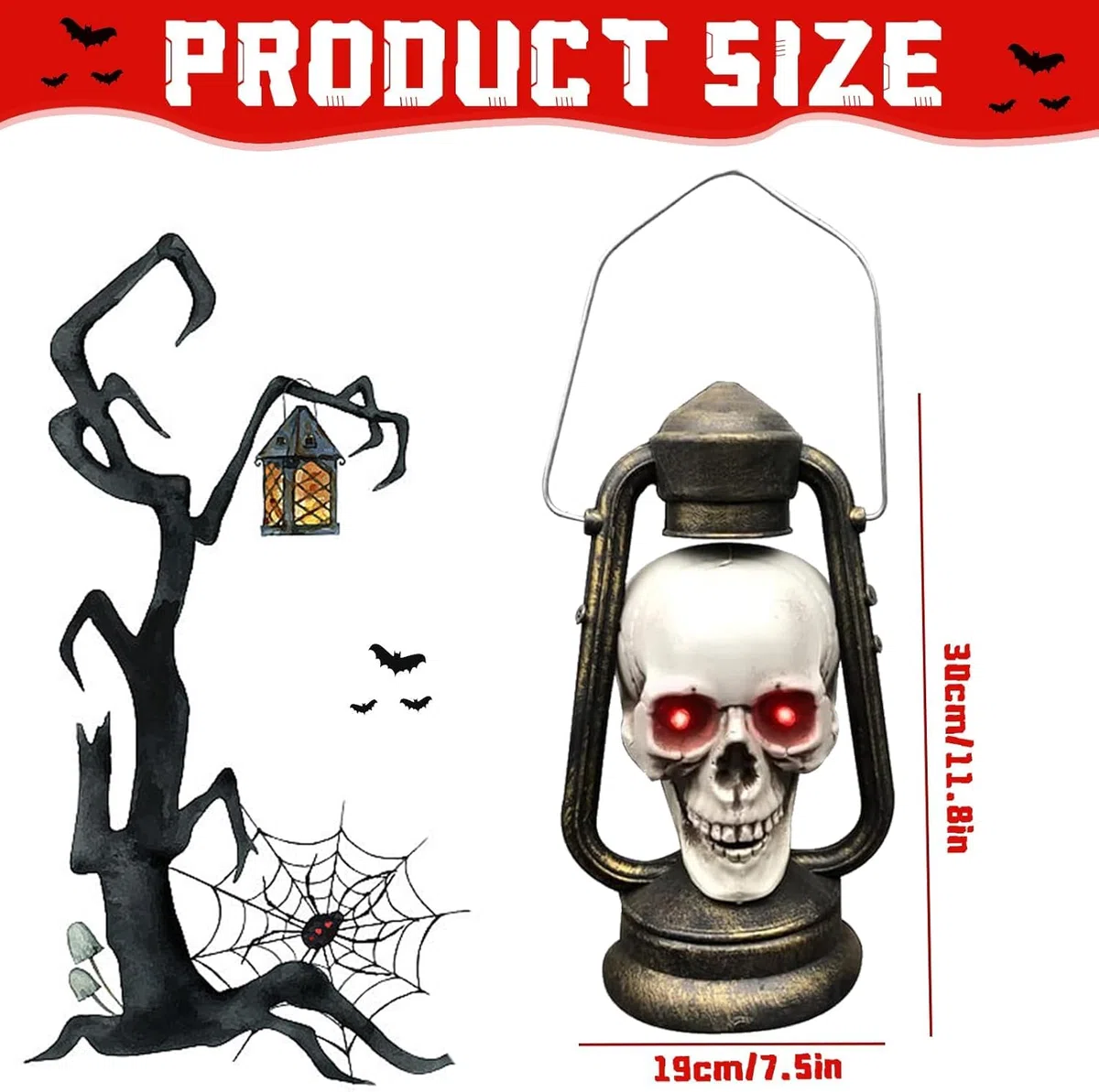 Lámpara De Calavera De Halloween Funmo Halloween Linterna Calavera Parpadeante Lámpara De Calavera Calavera Led Lantern Accesorios De Regalo para Fiesta, Halloween, Decoración De Bar