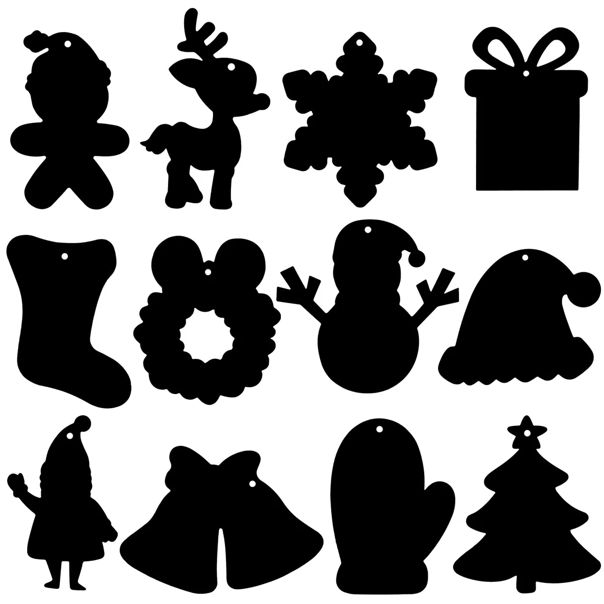 48 Piezas Scratch Art para Niños, Papel para Rascar Mágico Arcoíris DIY, Papá Noel, Alce, Copo de Nieve, Guirnalda, Campanas, Árbol de Navidad, Adornos de Casa para Decoración Navideña