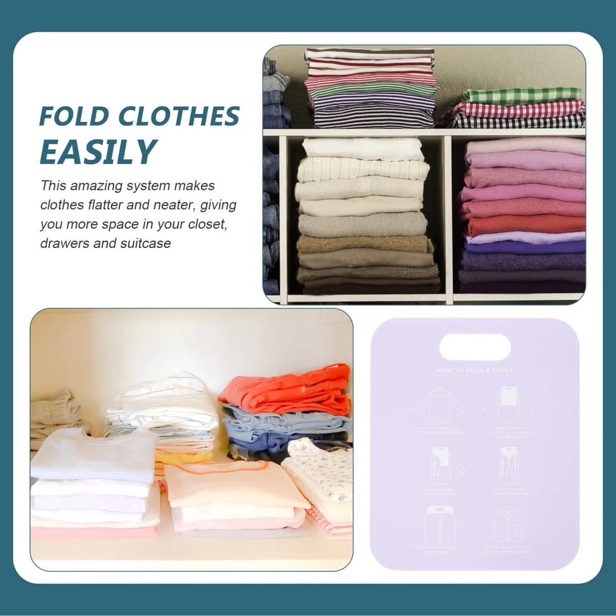 2 Piezas Tablero para Doblar Camisas Tableros para Carpetas De Ropa Carpeta De Ropa Portátil Carpeta De Camisas para Niños Tablero Plegable De Camisa Tabla Púrpura Falda Pantalones