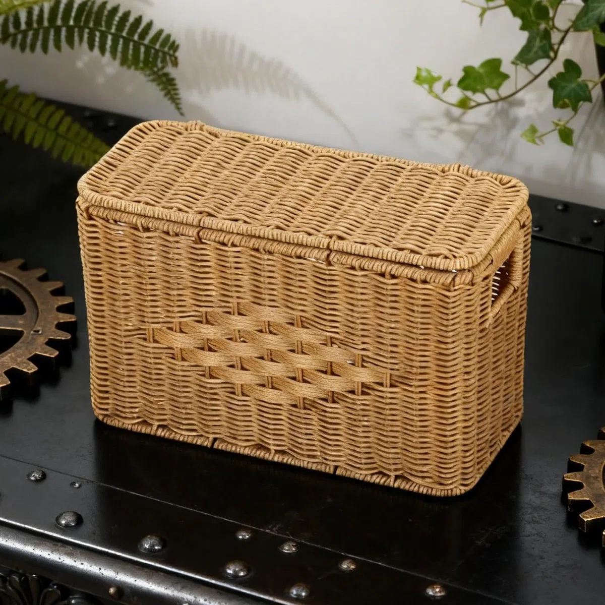 Cesta de Ropa Estrecha - con Tapa Decorativa, Resistente al Polvo, Alta y Estrecha - Cesta de almacenamiento para el hogar,Para residencia, oficina, apartamento, dormitorio, sala de estar y hotel