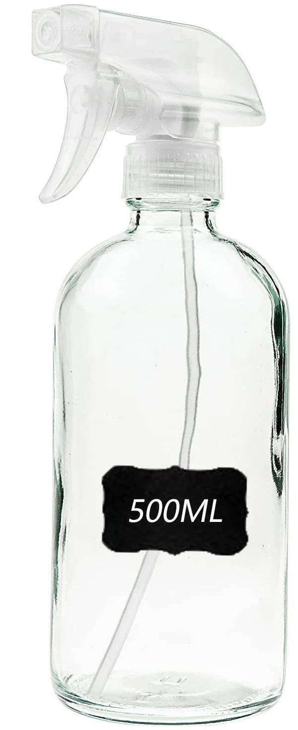 Vaporizador en Botella de Cristal con Gatillo, Prueba de Fugas/Reutlizable/Orgánico/Limpieza/Plantas/DIY(2 x 500mL)