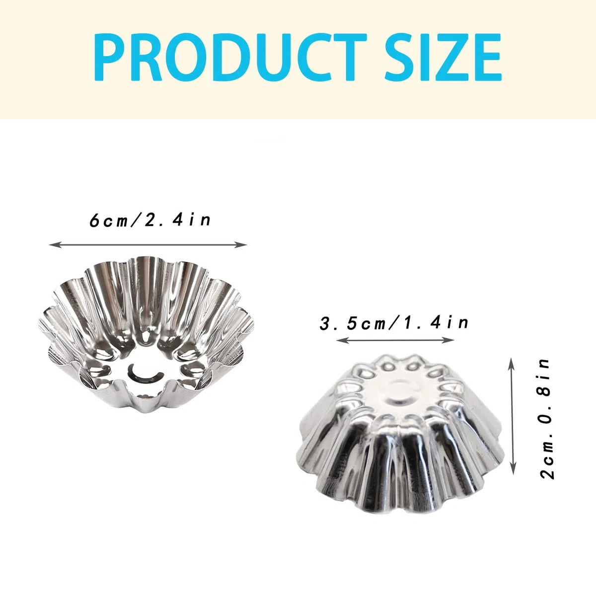 Paquete de 25 moldes reutilizables de acero inoxidable para tartas, plateados, ideales para hornear pasteles, galletas, magdalenas y mucho más