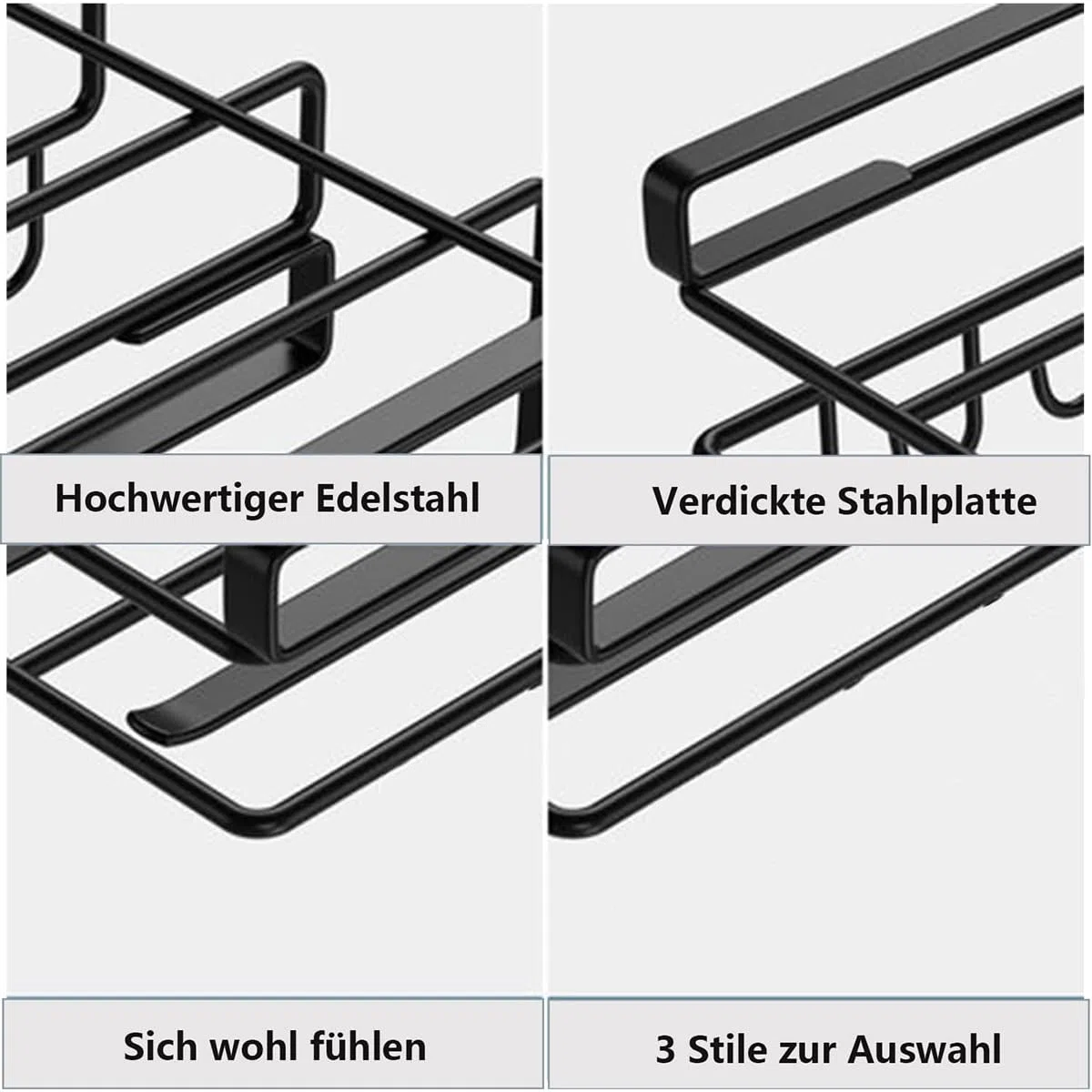 EHOTER Soporte para tabla de cortar, almacenamiento debajo del estante, organizador de cocina de acero inoxidable sin taladrar en armario, cocina, despensa, armario, organizador de almacenamiento