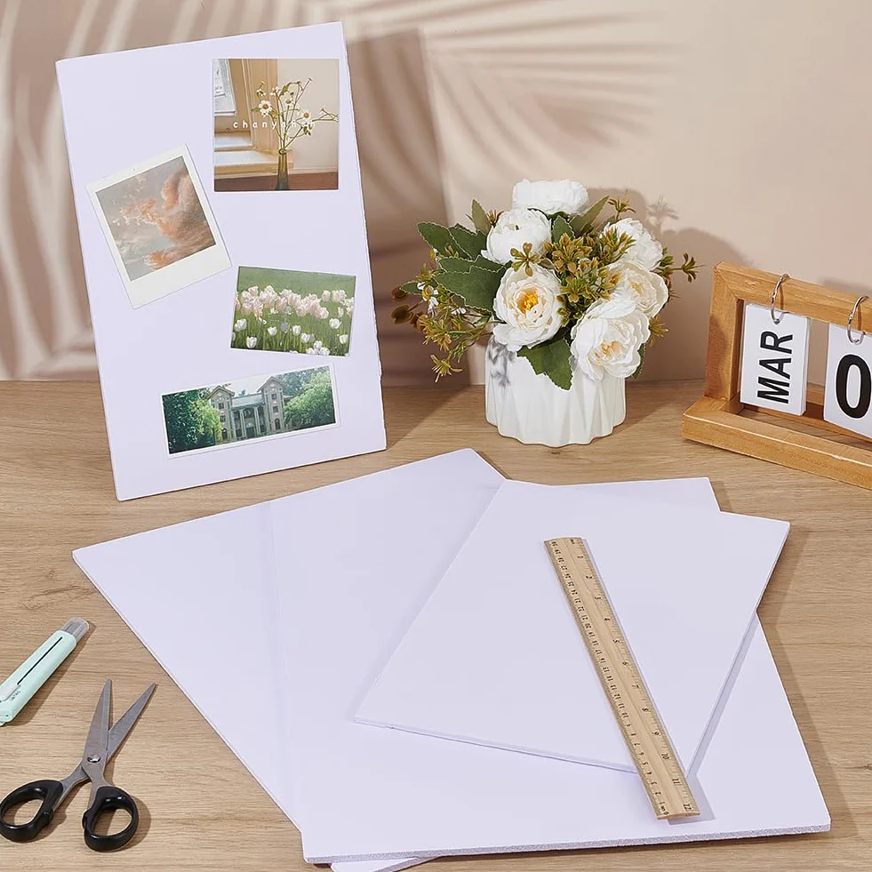 BENECREAT - Lote de 3 hojas de espuma de PVC blanco para póster de 40 x 30 cm, hojas de espuma rígida para modelado, accesorios artesanales, miniatura, proyectos artísticos, grosor de 5 mm