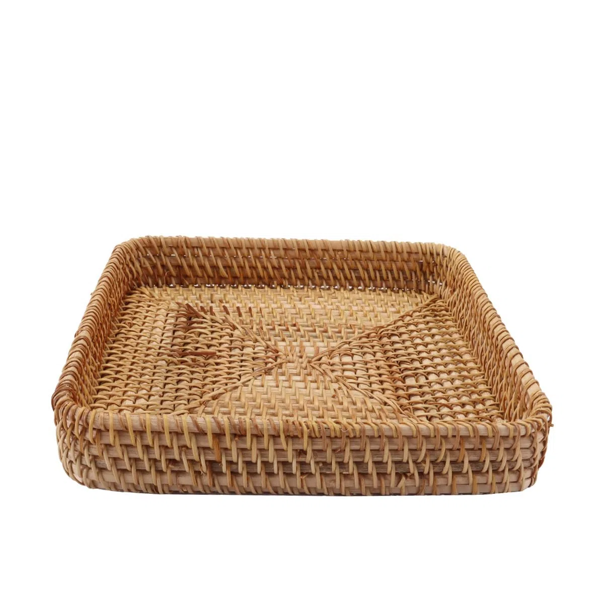 Ticha Bandeja de mimbre para llaves, cesta decorativa de mimbre tejida para llaves, tocador, vela, adorno