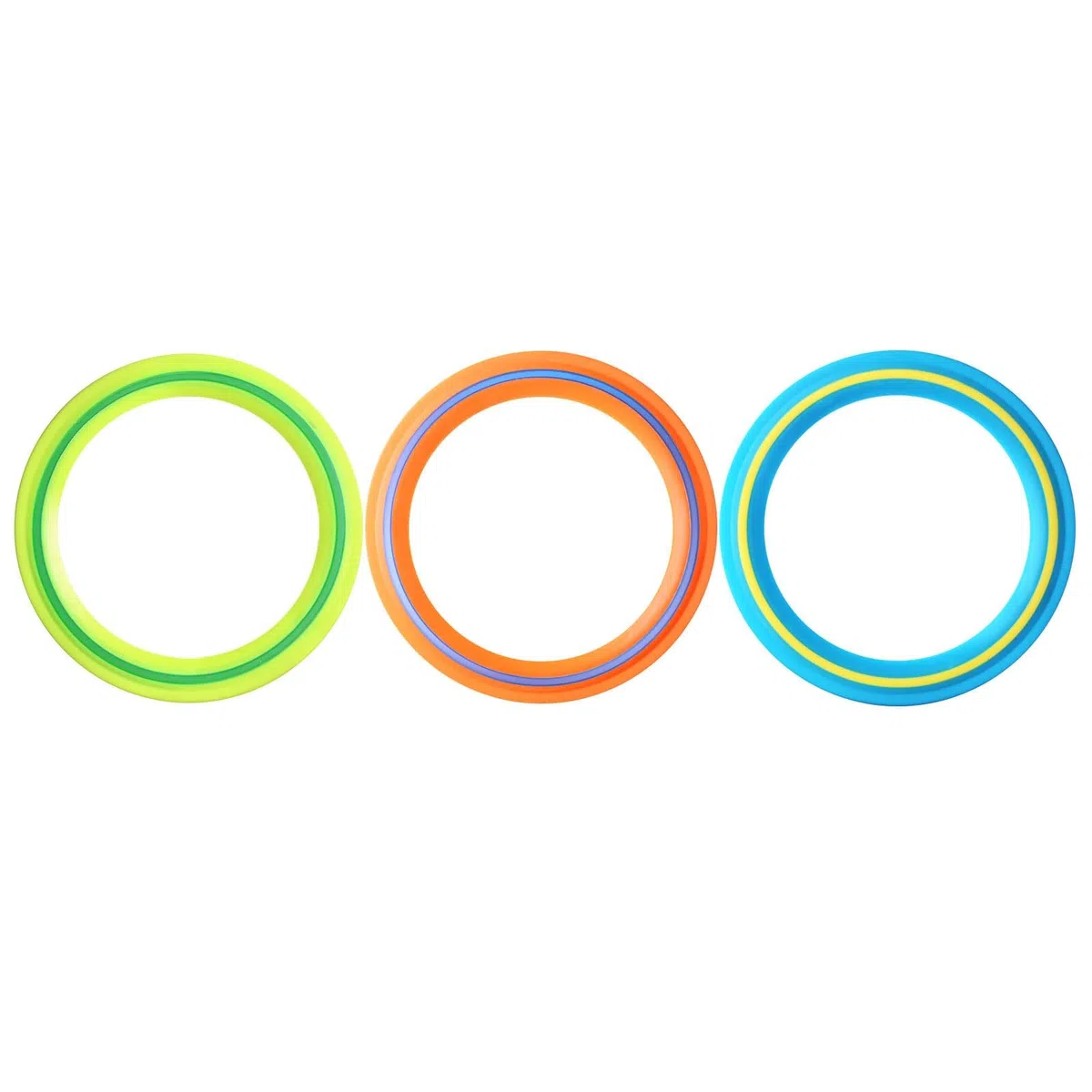 3Stück Flying Ring Wurring,kinder outdoor spiele Anzug,tosy Flying Ring,strand spielzeug,wurfring-spielzeug,Ultimativer Urlaub im Freien,Schulspielplatz,Park,Poolspaß(Gelb,Orange und Türkis)25cm