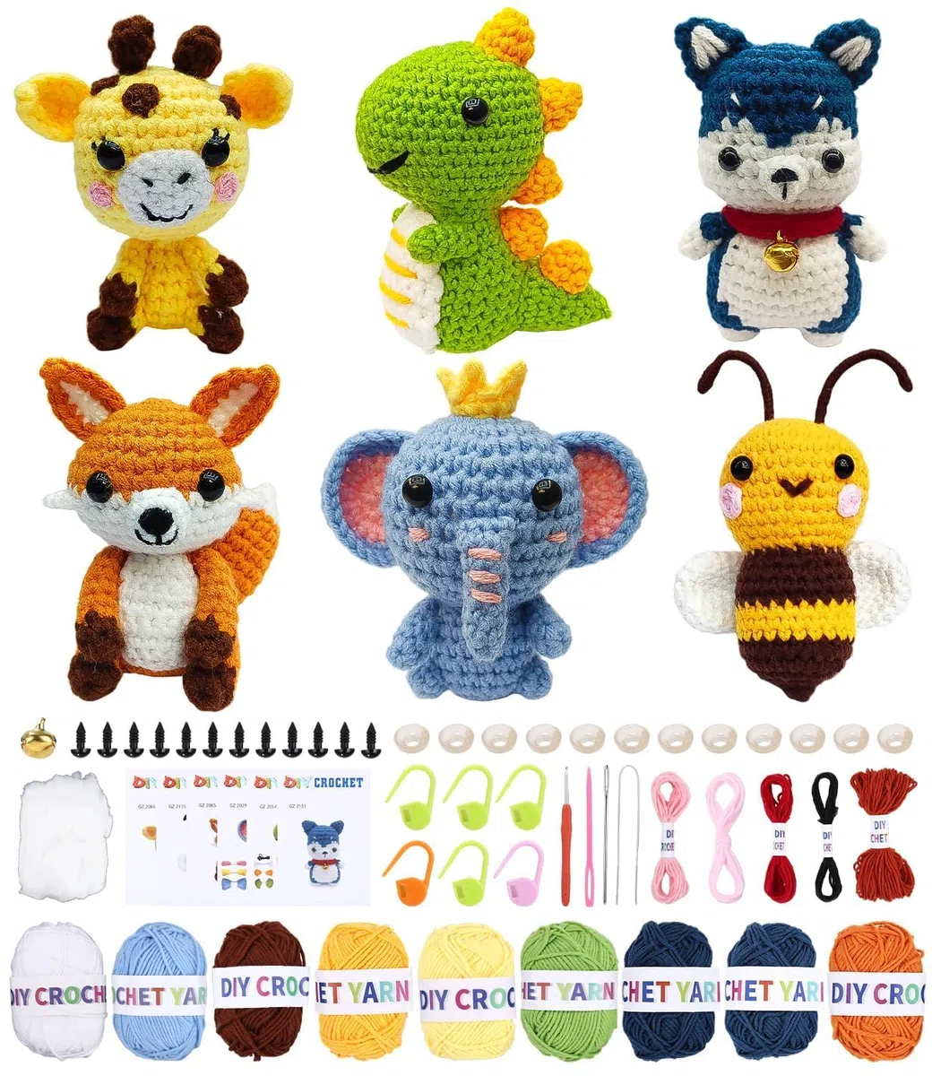 Mixara 6 Piezas Ganchillo Para Principiantes, Crochet Kit Principiantes, Kit Ganchillo, Kit De Ganchillo Para Adultos Principiantes, Para Diy y Tejido a Mano