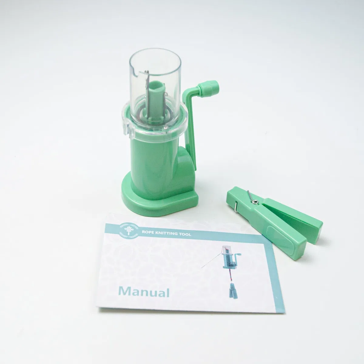 ieron Carrete de mano tejedor tejedor máquina de tejer para el hogar con línea de moldeo de 5 m para manualidades, herramienta de tejer de costura
