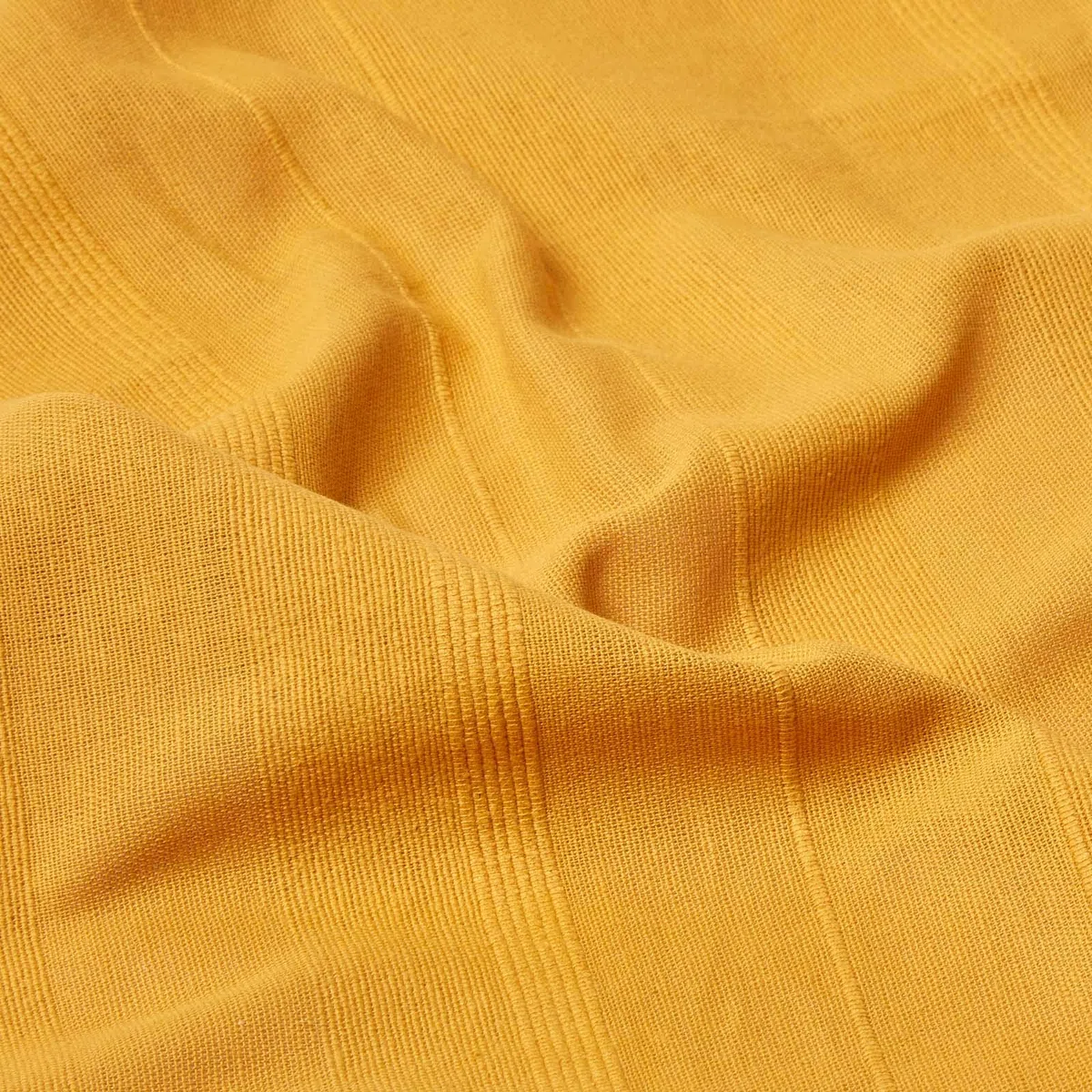 HOMESCAPES - Manta Acanalada Rajput - 60 x 80 Pulgadas - Amarillo Mostaza - Hecho a Mano 100% algodón - Adecuado para sofás de 2 plazas - Colcha Individual - Fácil Cuidado, Lavable en casa