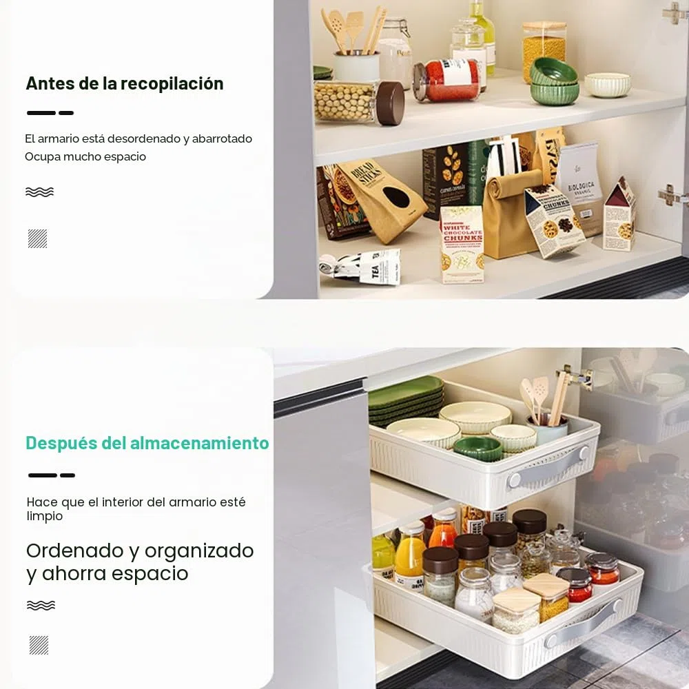 Cajones Extraibles para Cocina 39.7x24.3x6.7cm Cajón Telescópico Armario Cocina Bandejas/Baldas Extraibles Armarios con Tiras de Pegamento en los Rieles del Cajón para Poner Bajo Un Fregadero