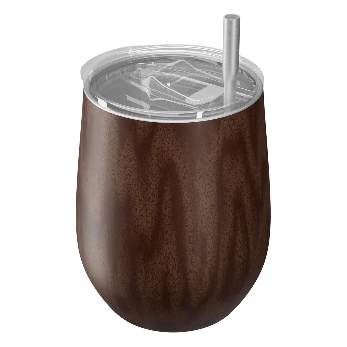 Aquafloow Set de Mate Argentino para Yerba Mate 350 ml + 2 Pajitas de Acero Maté Bombilla, Taza de Doble Pared Maté Yerba | Tapa Libre de BPA, Juego de Té de Acero Inoxidable para Yerba – Marrón