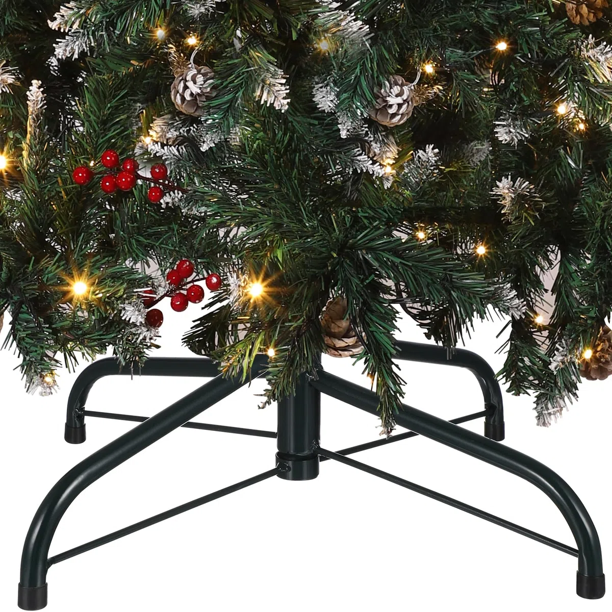Angoily Soporte para árbol de Navidad - Soporte plegable para árbol de Navidad con patas de goma, soporte metálico para árboles de Navidad artificiales, decoración festiva de Navidad (40 cm, Ø 1,9 cm)