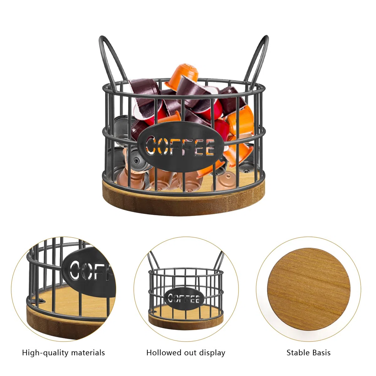 Canasta de Almacenamiento de Café, Cesta Para Cápsulas Café, Almacenamiento Cápsulas Café, Dispensador Café Perfecto, Para Cocina, Habitación, Mostrador Soportes, Hotel, Oficina