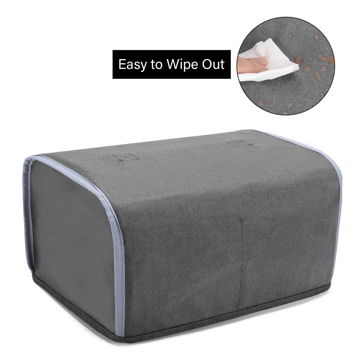 Yarwo Funda Tostadora, Funda para 4 Rebanadas Ranuras Largas Tostadora, con Bolsillos y Asa Superior, Resistente al Agua, Gris con patrón de flecha