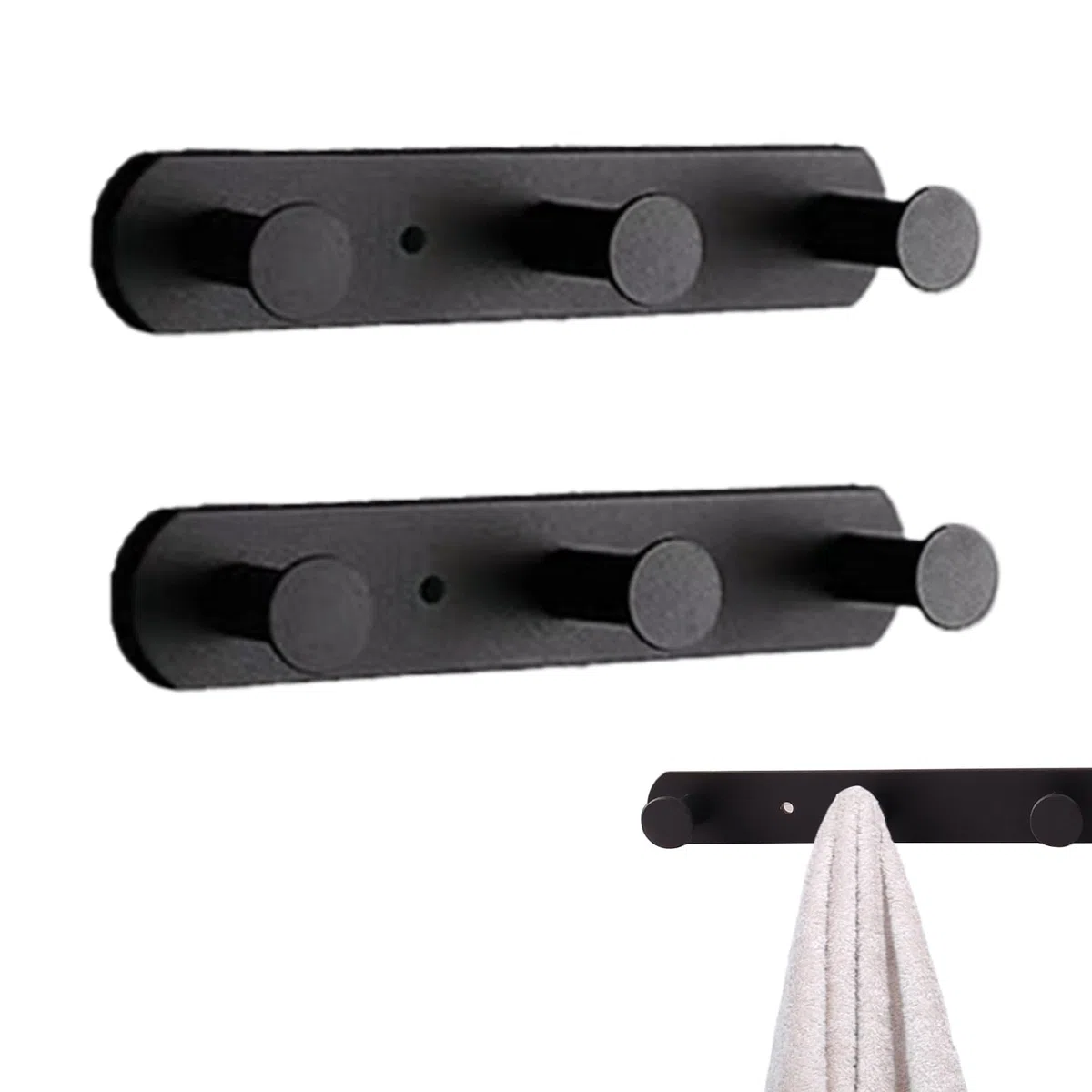 2 Piezas Perchero Pared Negro, Percheros Pared Negro Adecuado, Percheros Diseño, Dormitorios Modernos Perchero, para Toallas Baño, Ropa Dormitorio, Paños Cocina