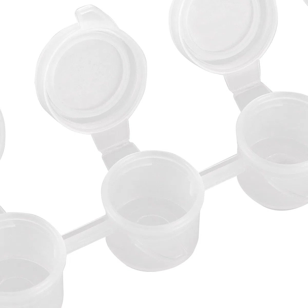 600 macetas de 3 ml, mini macetas de pintura, 100 tiras, vacías, con tapa, macetas de plástico, pequeñas tiras de color vacías para pintar, pinturas acrílicas