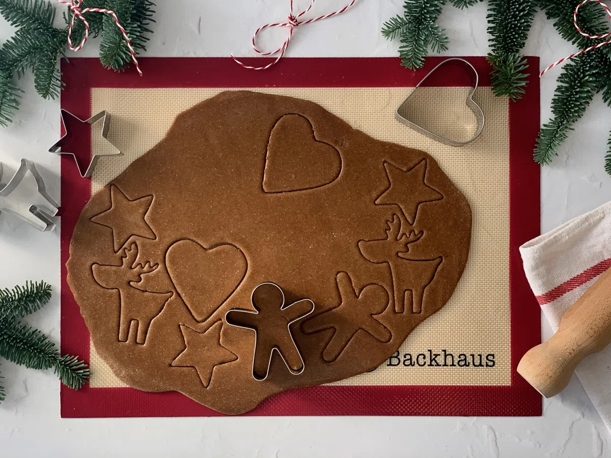 Backhaus Tapete de Cocción [x2] Lámina de Horno de Silicona Antiadherente, Juego de Repostería Profesional | Ecológico y Reutilizable | Tamaño estándar: 30x40cm (Rojo & Negro)